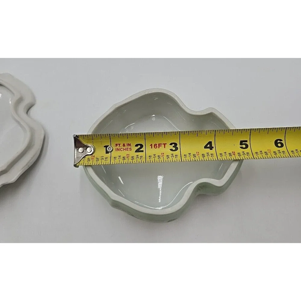 Vintage Limoges China Daisy Trinket Dish Spoon Green Gold Cottagecore Floral 🌼